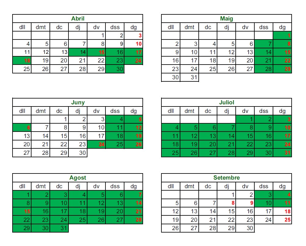 Calendari reserves Sadernes abril 2022